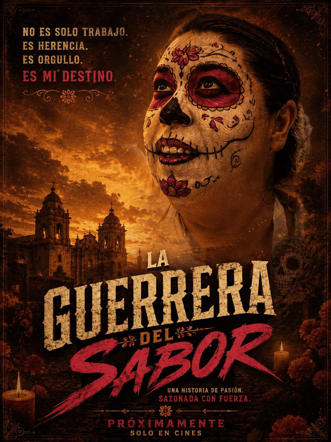 A dramatic custom poster honoring cultural heritage, food, family pride, and tradition
