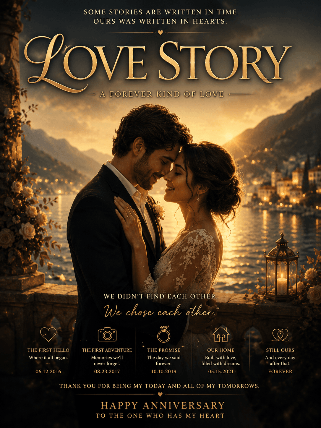 Love Story custom anniversary poster
